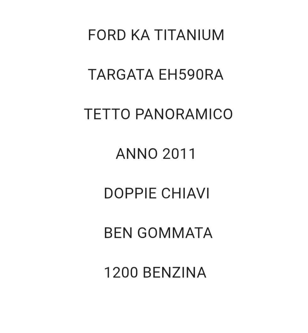Ford Ka 1.2 BENZINA Titanium TETTO