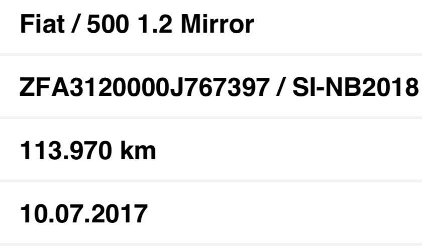 Fiat 500 1.2 MIRROR