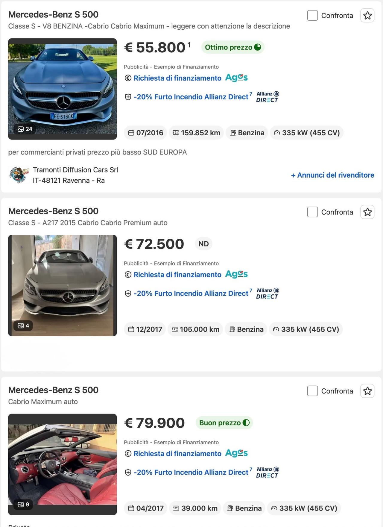 Mercedes-benz S 500 Cabrio - PREZZO N1 EUROPA