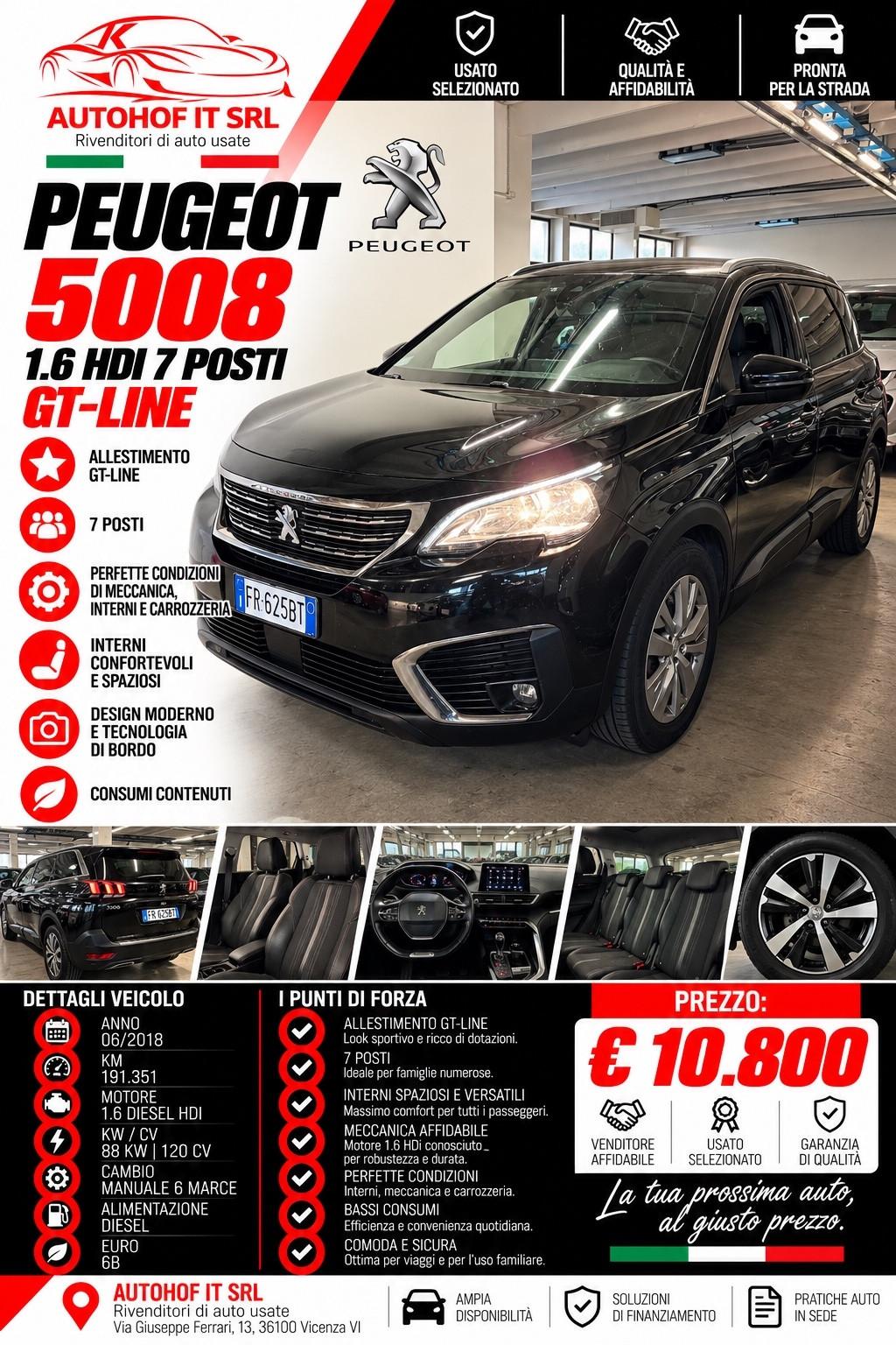 Peugeot 5008 1.6D | 7 POSTI GT-LINE |