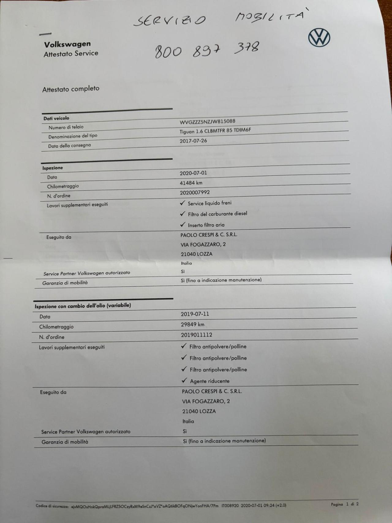 Volkswagen Tiguan 1.6 TDI SCR Business BlueMotion Technology