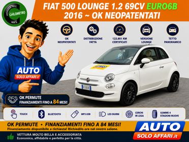 Fiat 500 1.2 LOUNGE EURO6B DISTRIBUZIONE FATTA/TOUCH/NEOPATENTATI