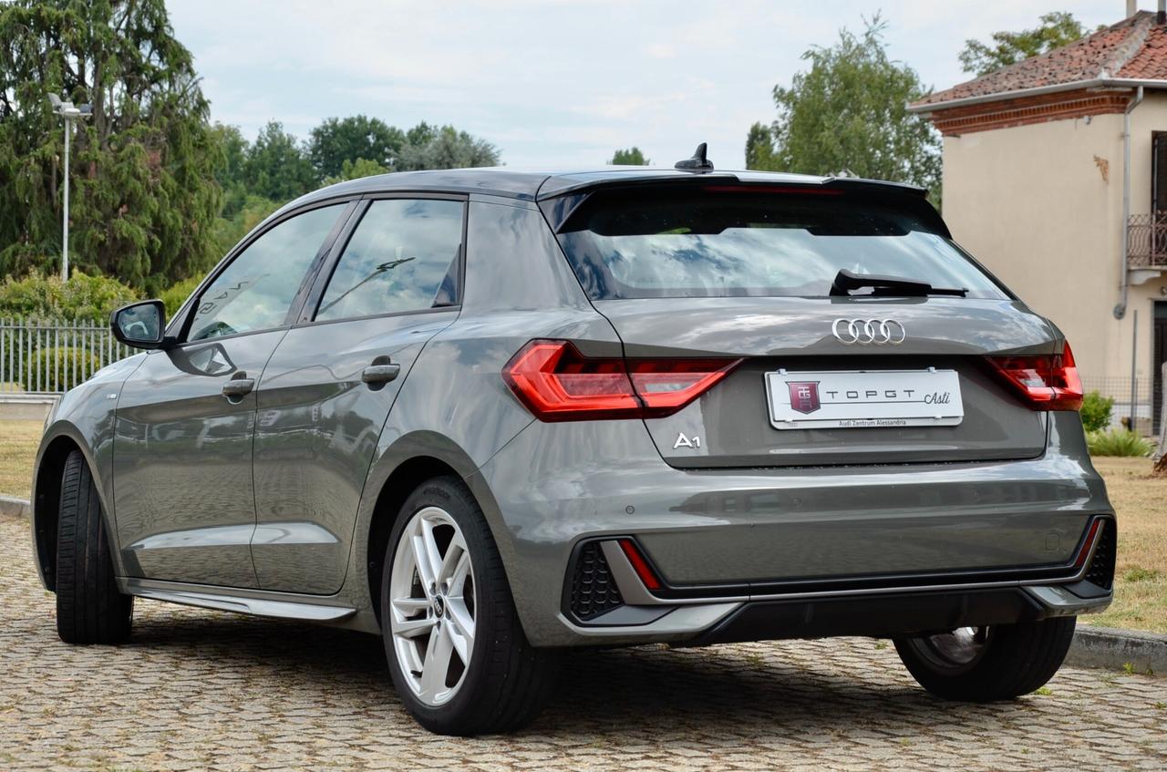 AUDI A1 SPB 30 1.0 TFSI S LINE IDENTITY BLACK 110cv S-TRONIC, GARANZIA AUDI, EURO 6D, UFF ITALIANA, SERVICE AUDI, FULL LED, APPLE ANDROID, PERMUTE