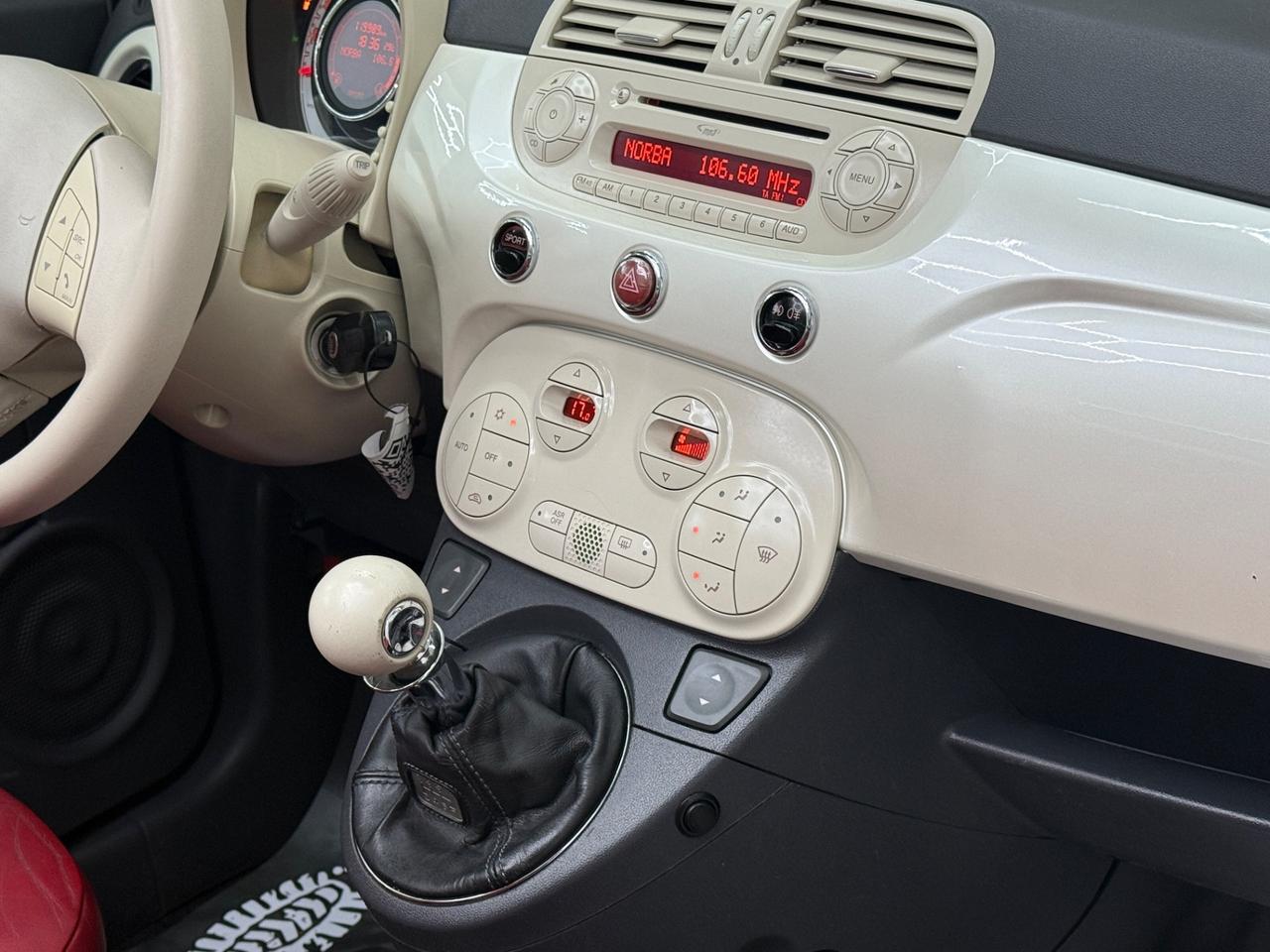 Fiat 500 1.4 16V Lounge Pelle rossa Bianco perla