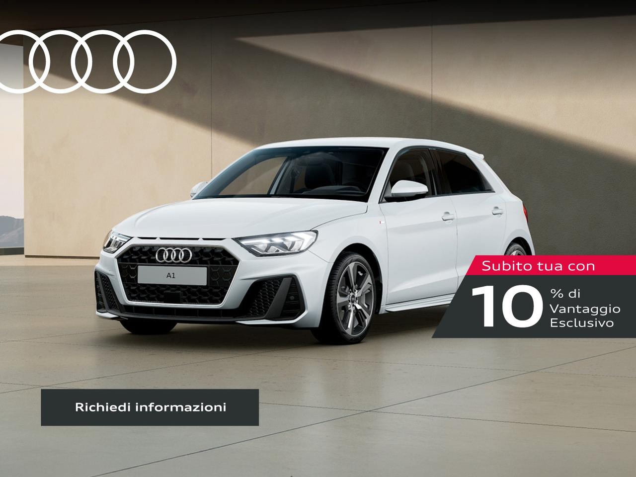 Audi A1 sportback 30 1.0 tfsi identity black 116cv s-tronic