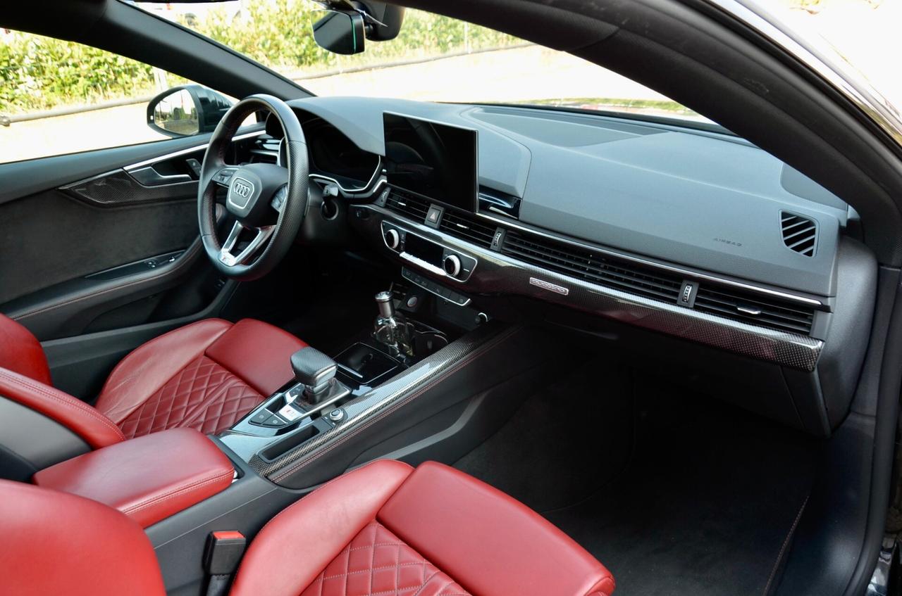 AUDI S5 COUPE 3.0 TDI MHEV QUATTRO 347cv TIPTRONIC, UFF ITALIANA, SERVICE AUDI, TETTO, MATRIX, BLACK PACK, INSERTI IN CARBONIO, 20", PERMUTE