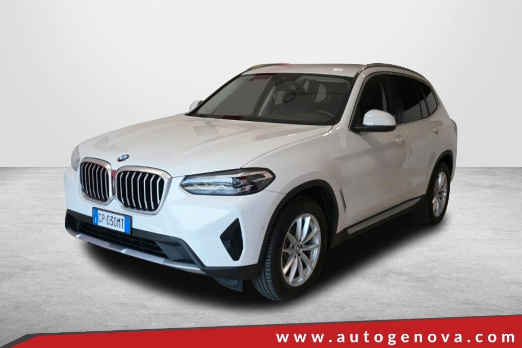 BMW X3 20D 150CV STEPTRONIC 48V S-DRIVE BUSINESS ADVANTAGE ( FARI LED ADATTIVI - BMW DIGITAL COCKPIT - PELLE - CLIMA TRIZONA - NAVI - MIRROR - PARK ASSISTANT - CERCHI 18 ) KM 34000