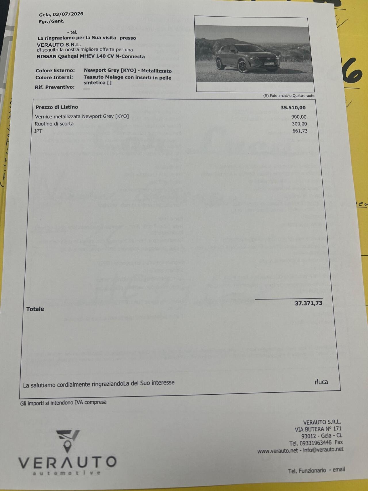 Nissan Qashqai MHEV 140 CV N-Connecta - possibilità noleggio no scoring