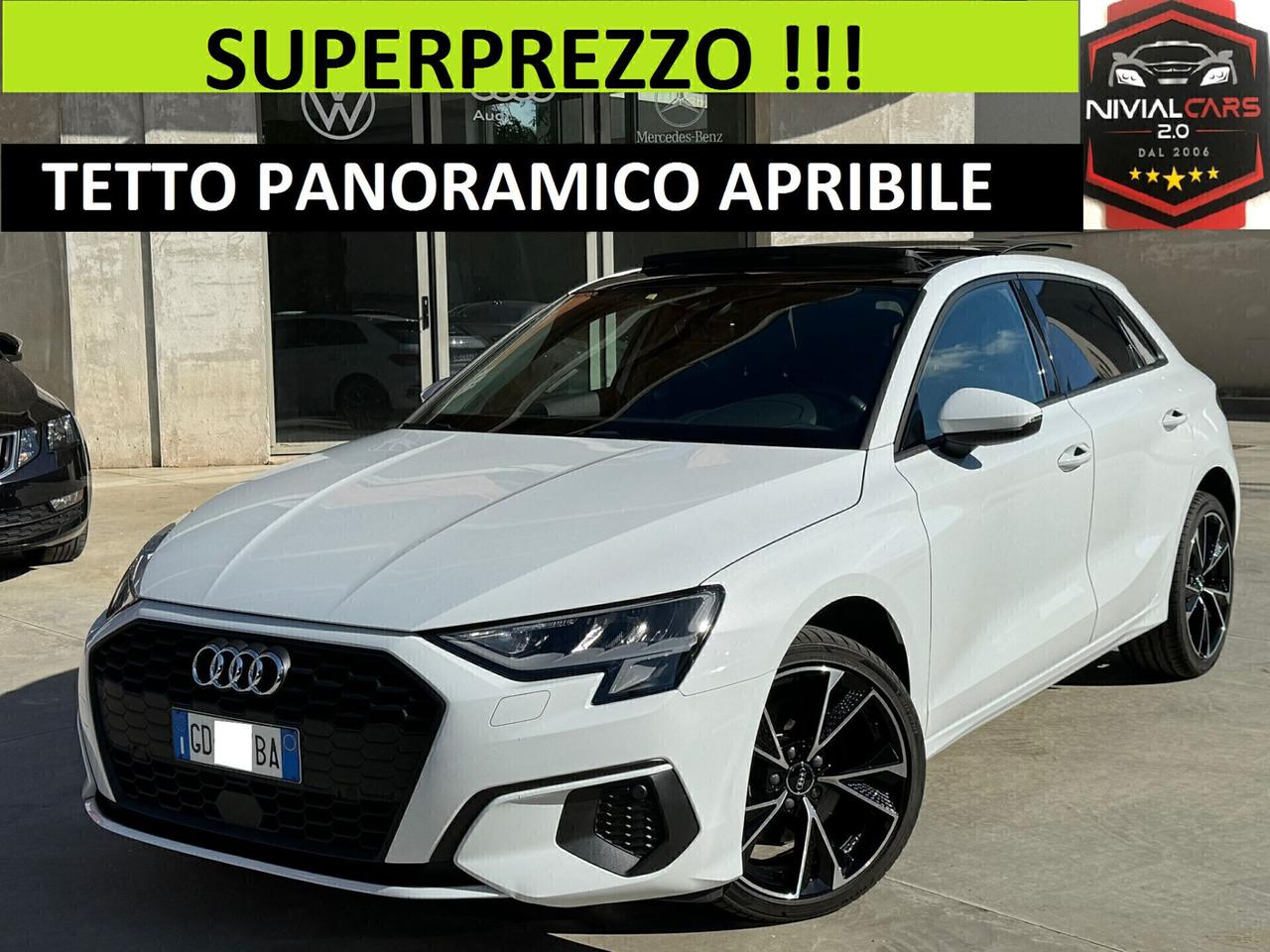 Audi A3 SPB 2.0 TDI TETTO NAVI VIRTUAL CERCHI 18 FARI FULL LED