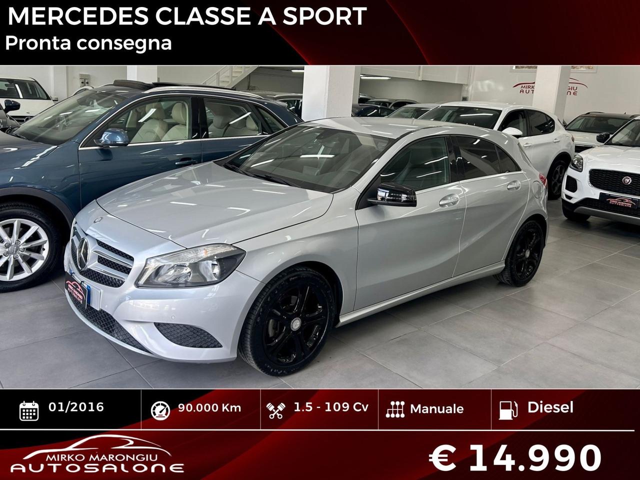Mercedes CLASSE A 180 d Sport FINANZIABILE