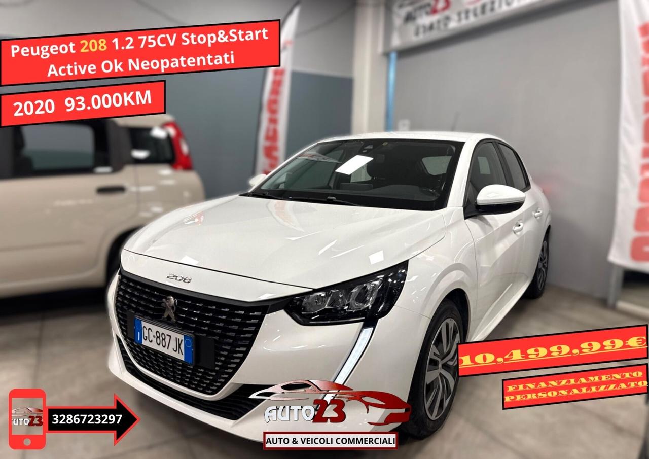 Peugeot 208 1.2 75CV Stop&Start Active Ok Neopatentati