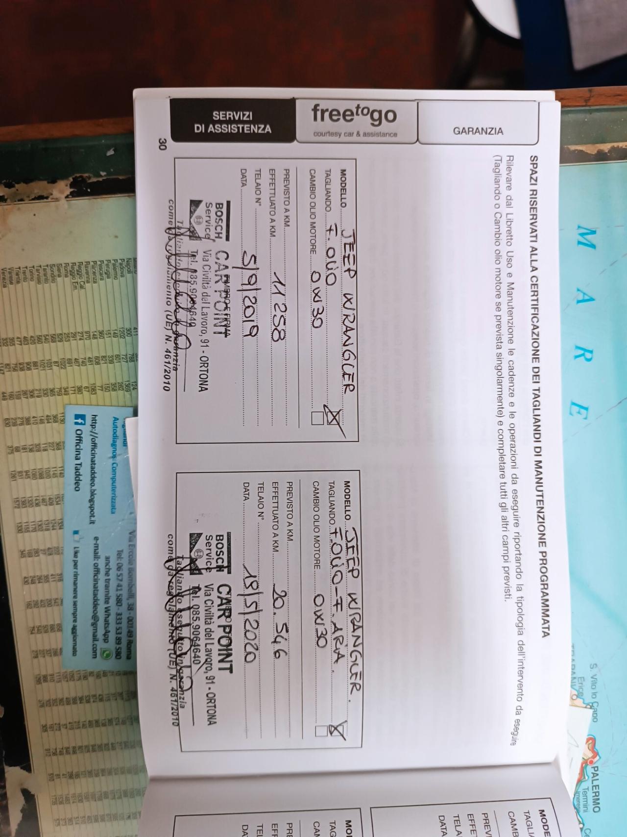 Jeep Wrangler 2.2 Mjt II Rubicon MANUTENZIONE CERTIFICATA