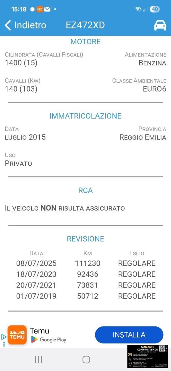 FIAT 500X 1.4 Benzina-Euro 6-Automatico