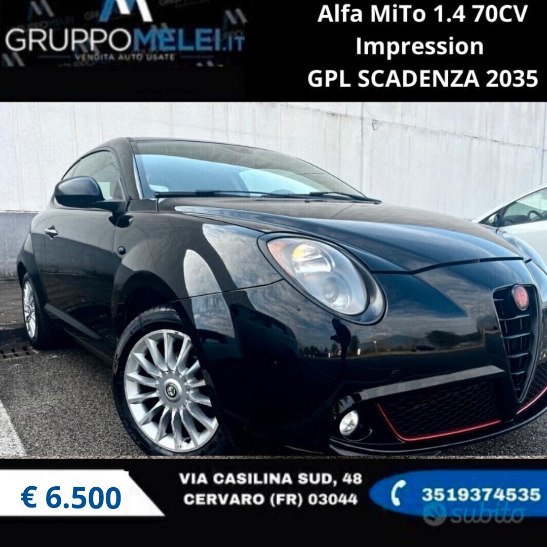 Alfa MiTo 1.4 70CV Impression GPL SCADENZA 2035
