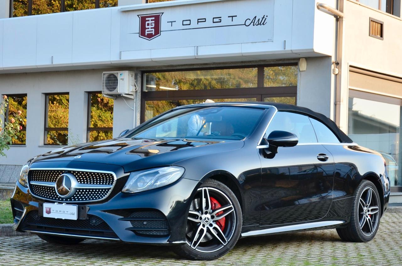 MERCEDES-BENZ E 350d CABRIO PREMIUM AMG LINE 4MATIC 258cv AUTO, EURO 6C, SERVICE DIMOSTRABILI, BURMESTER, MULTIBEAM, PELLE TOTALE, 19°, PERMUTE