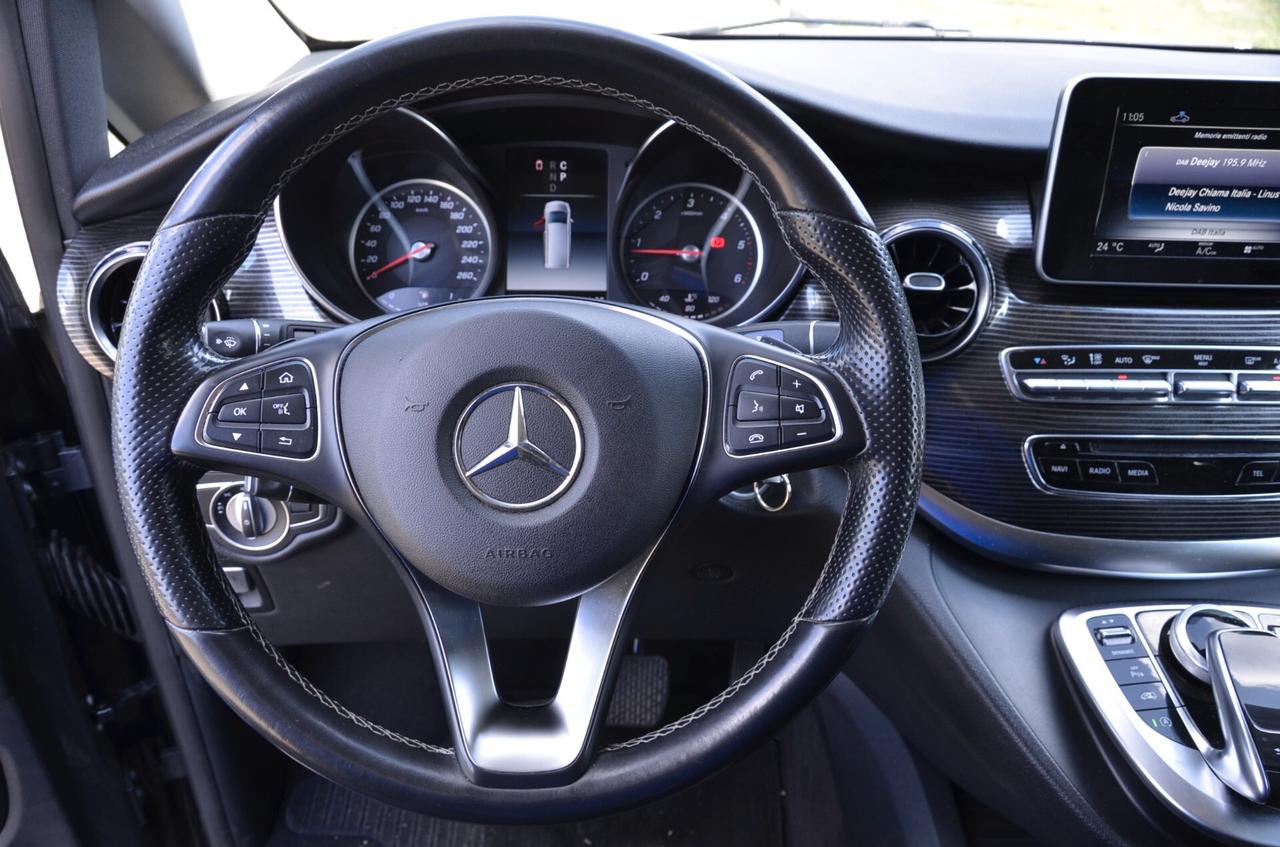 MERCEDES-BENZ V 250d LONG 190cv 9-GTRONIC 7p. TUTTI SERVICE MERCEDES, UFF ITALIANA, EURO 6D, BURMESTER, NAVI, 19", PERMUTE