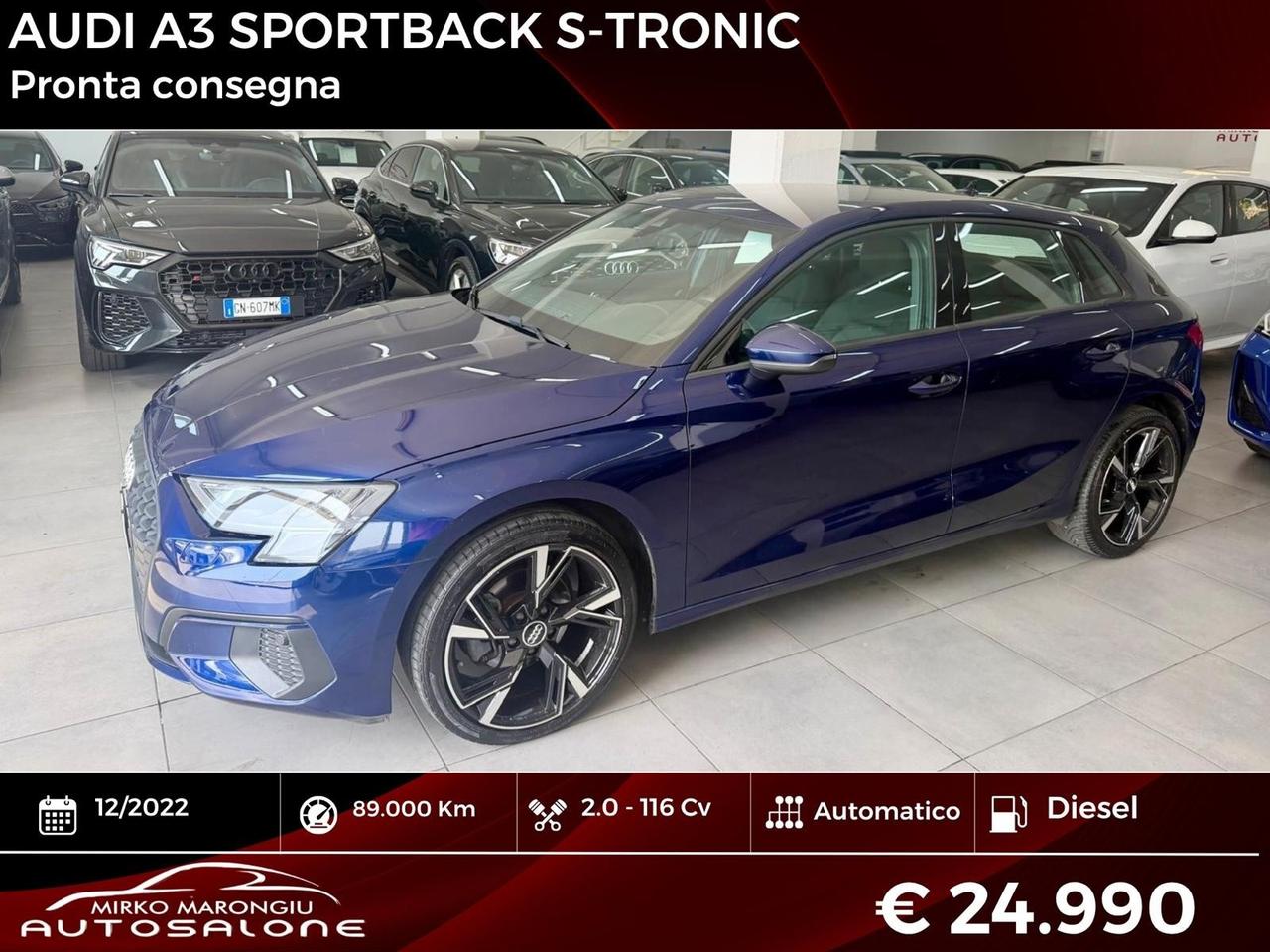 Audi A3 SPB 30 TDI S tronic Advanced FINANZIABILE