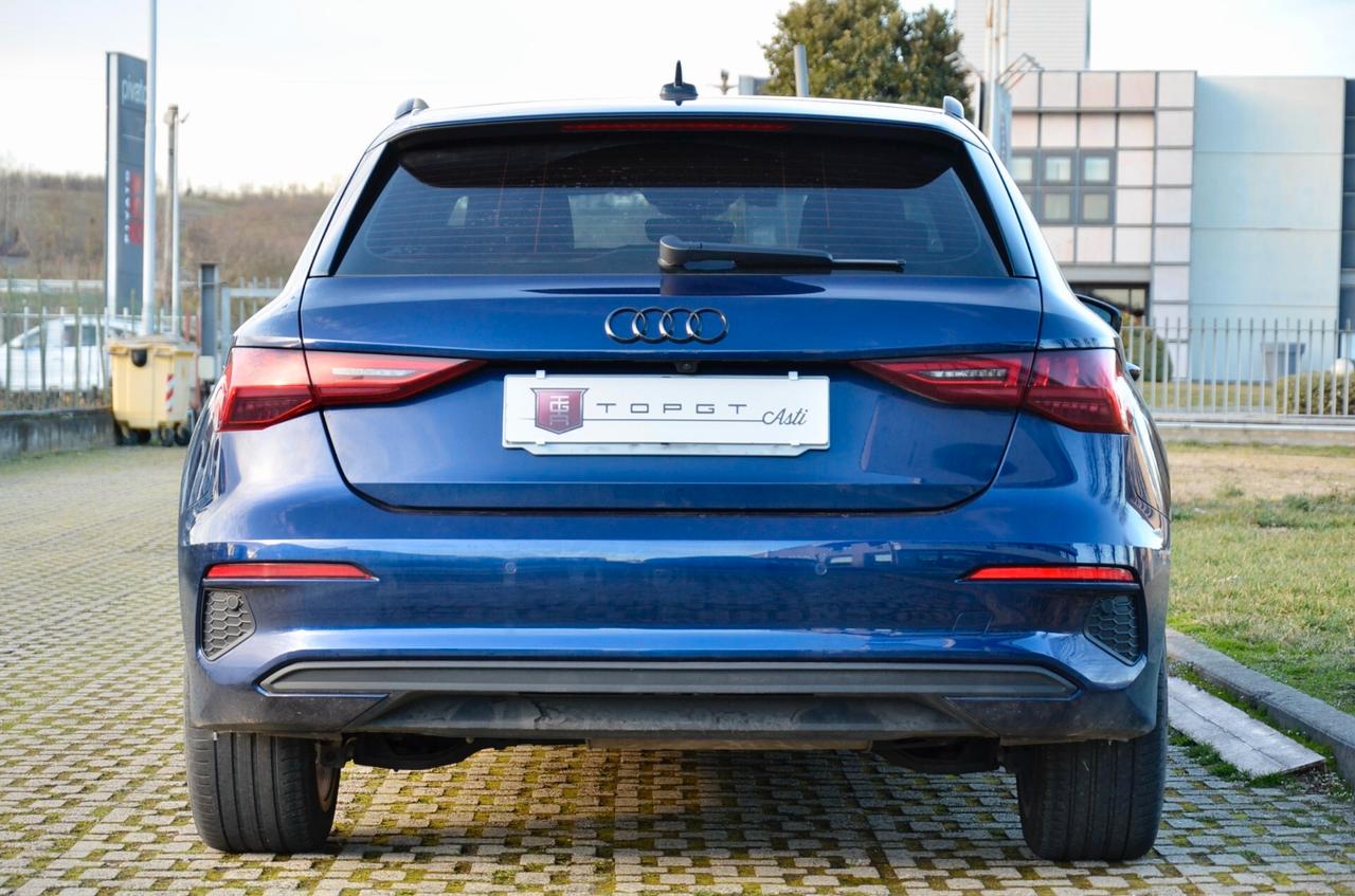 AUDI A3 SPB 30 TDI BUSINESS ADVANCED 116cv S-TRONIC, EURO 6D, PELLE, RETROCAMERA, BAULE ELETTRICO, PERMUTE