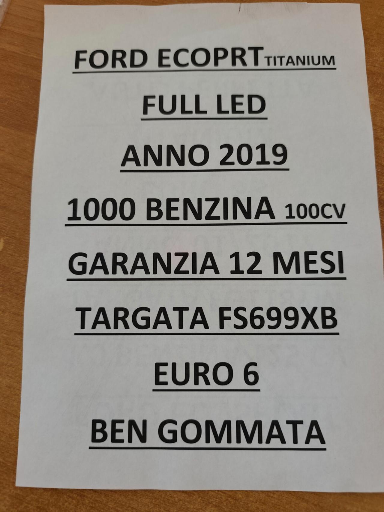 Ford EcoSport 1.0 BENZINA 100 CV Titanium