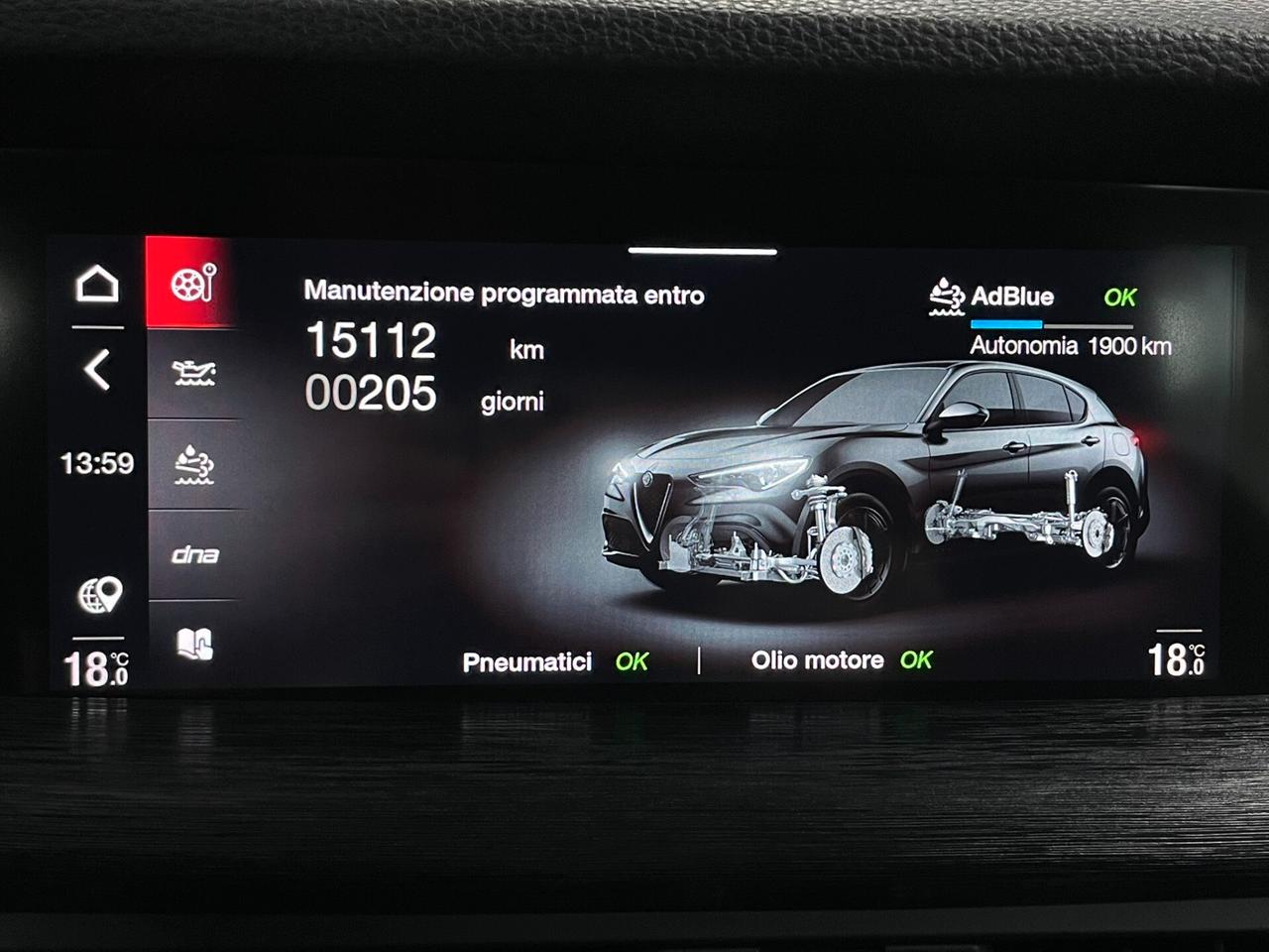 Alfa Romeo Stelvio 2.2 TD 160CV BUSINESS RUOTINO CERCHI 18" PERFETTA