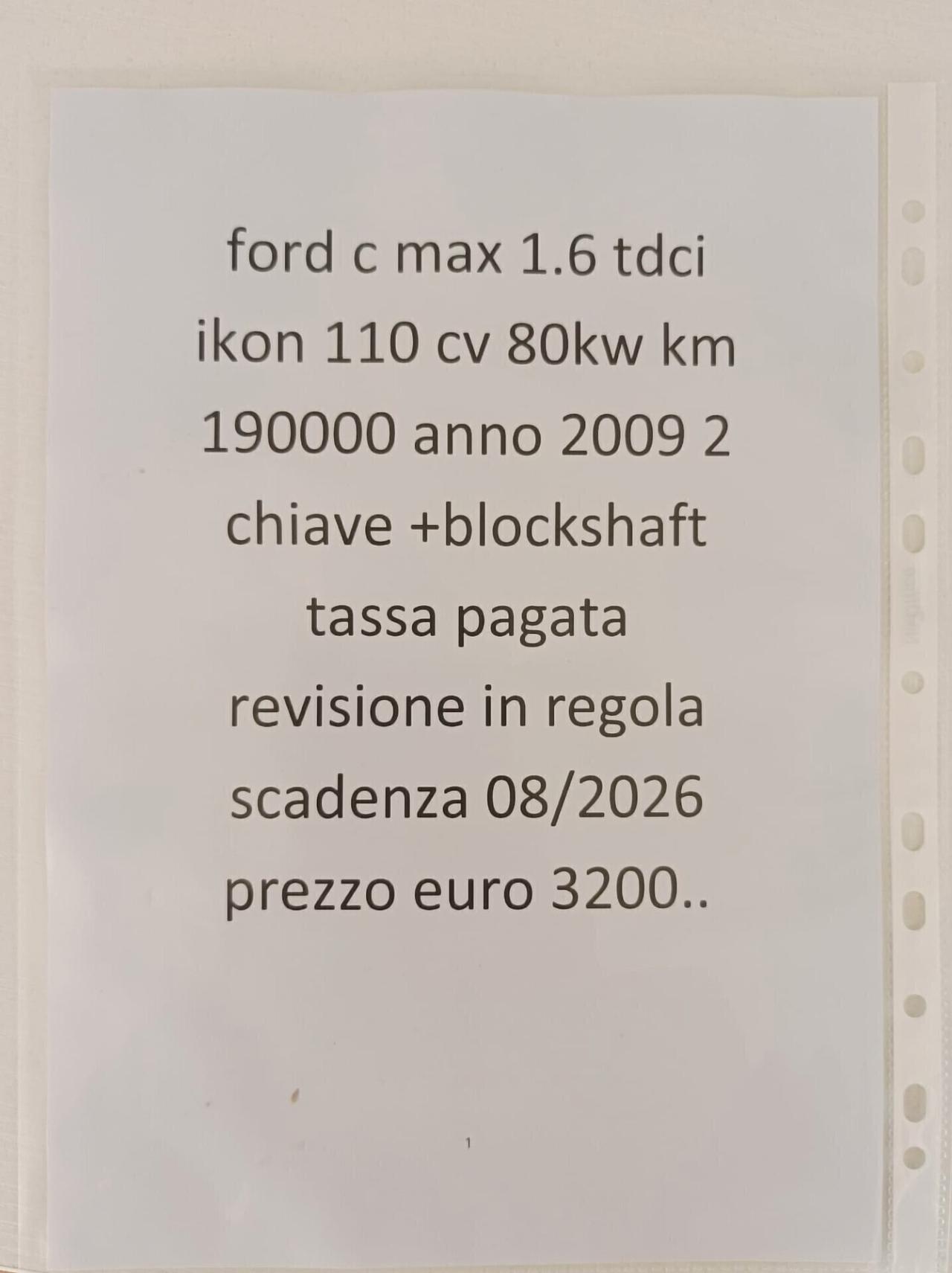 Ford C-Max C-Max+ 1.6 TDCi 110 CV DPF