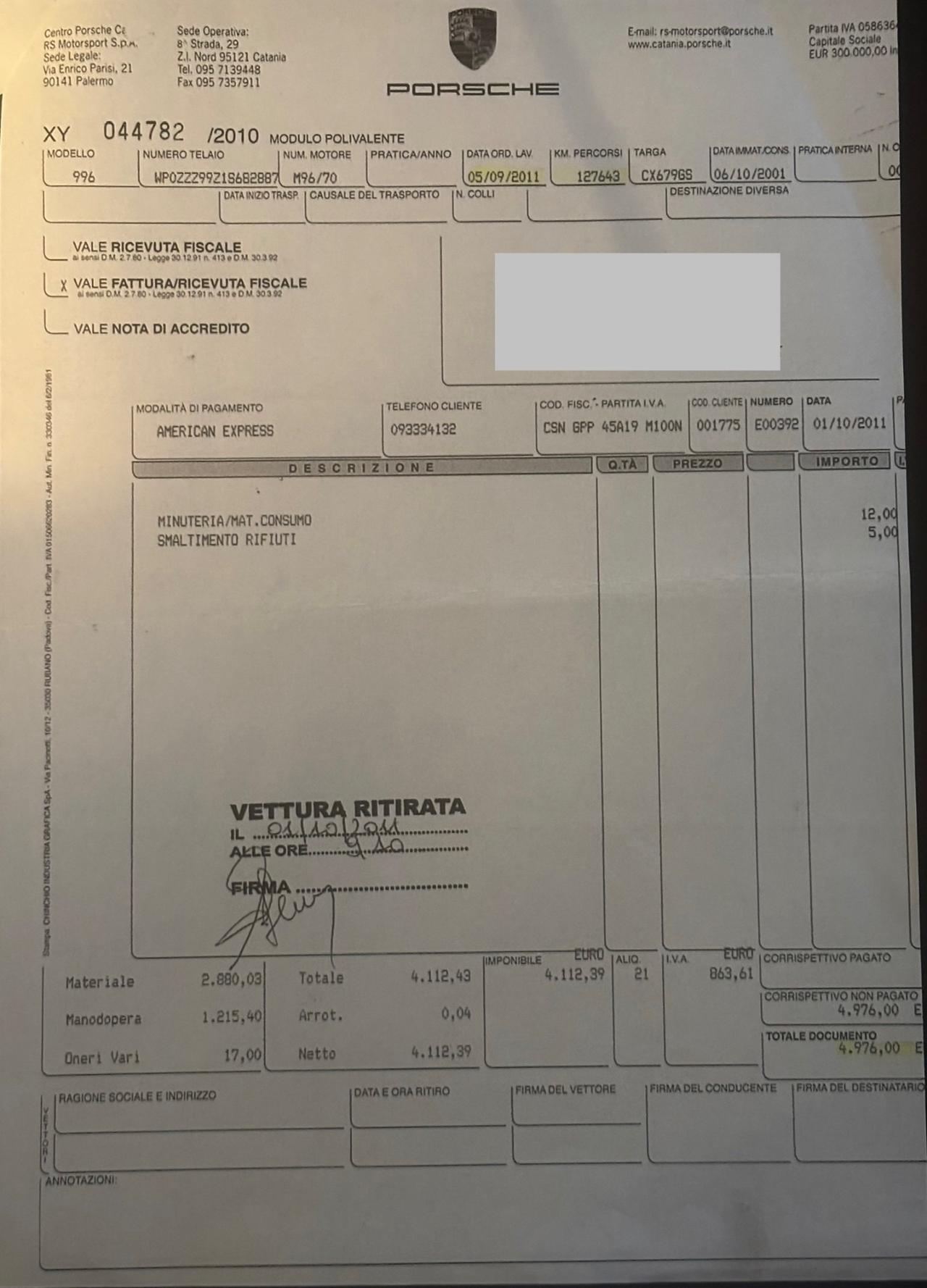 Porsche 911 996 TURBO CAMBIO MANUALE