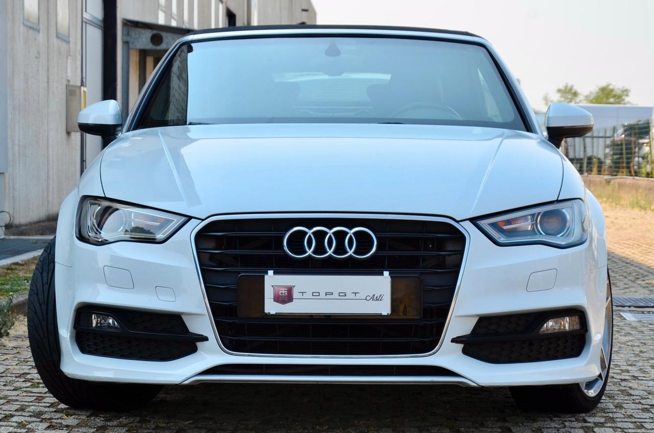 AUDI A3 CABRIO 2.0 TDI S-LINE INT+EXT 150cv S-TRONIC, UNICO UTILIZZATORE, UFF ITALIANA, EURO 6B, XENO, FRANGIVENTO, NAVI, PERMUTE