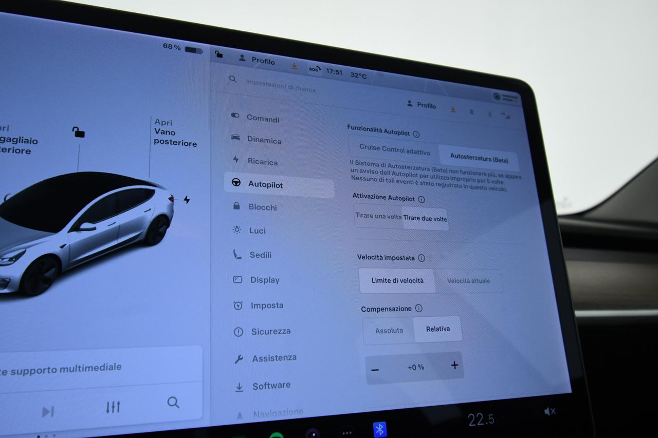TESLA Model 3 Long Range Dual Motor awd PILOTA AUTOMATCO+PELLE+C18"