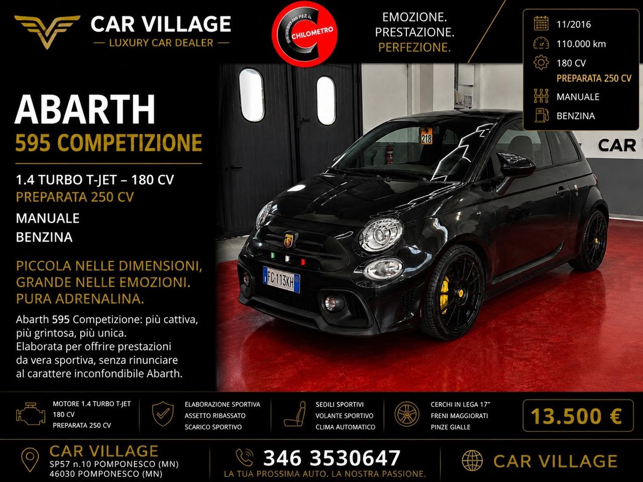 Abarth 595 Competizione 1.4 Turbo T-Jet 180 CV 250cv