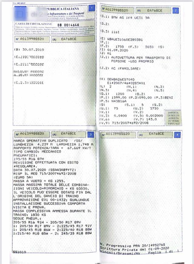 BMW 116 i cat 5 porte Eletta