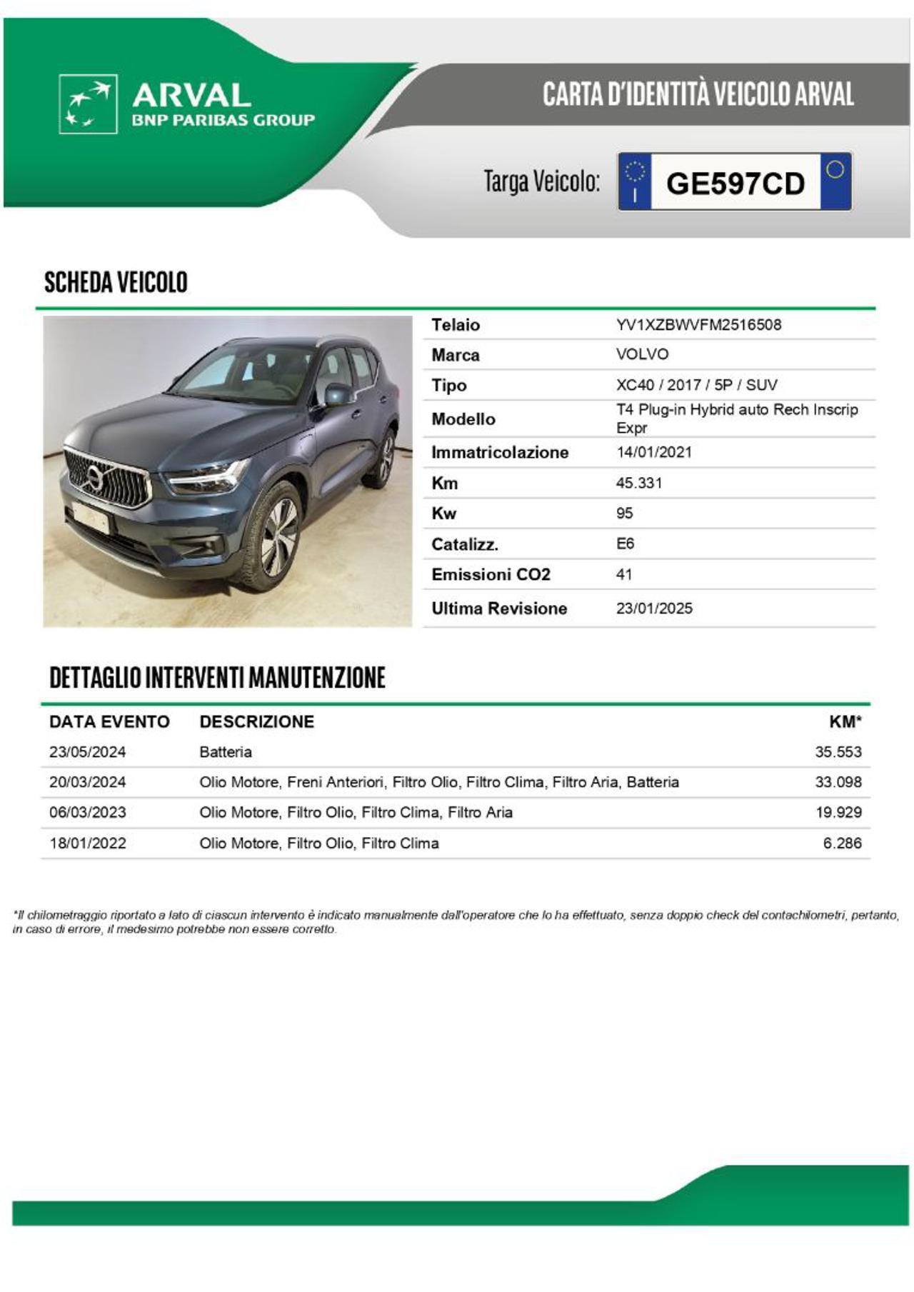 VOLVO XC40 T4 Recharge Plug-in Hybrid Inscription Expression