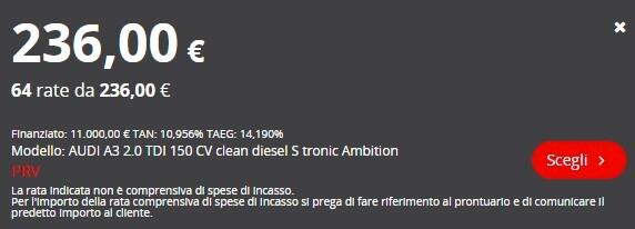 Audi A3 2.0 TDI 150 CV clean diesel S tronic Ambition