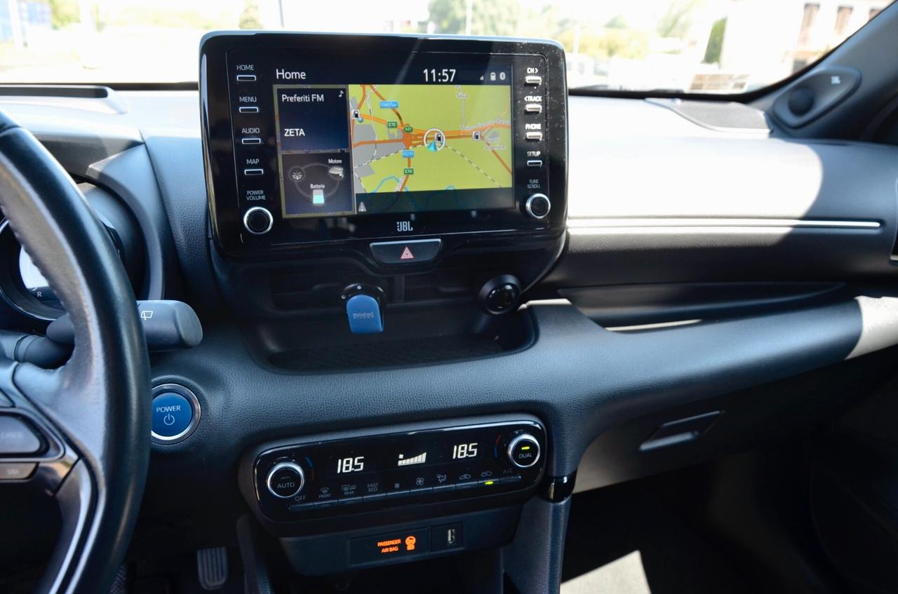 TOYOTA YARIS 1.5h PREMIERE CVT 92cv, SERVICE UFF TOYOTA, UFF ITALIANA, EURO 6D, APPLE ANDROID, NAVI, PERMUTE