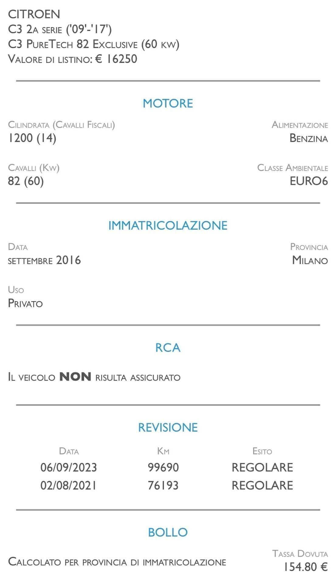 Citroen C3 PureTech 82 Monna Lisa - NEOPATENTATI