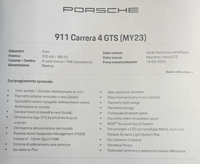 PORSCHE 911 Carrera 4 GTS StraFull!!!