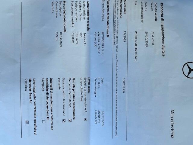 Mercedes-benz CLA 220 d S.W. Automatic Sport