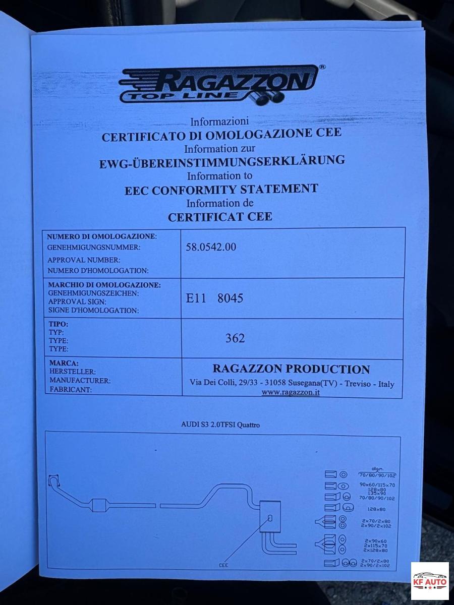 AUDI -S3 2.0 tfsi quattro 265cv