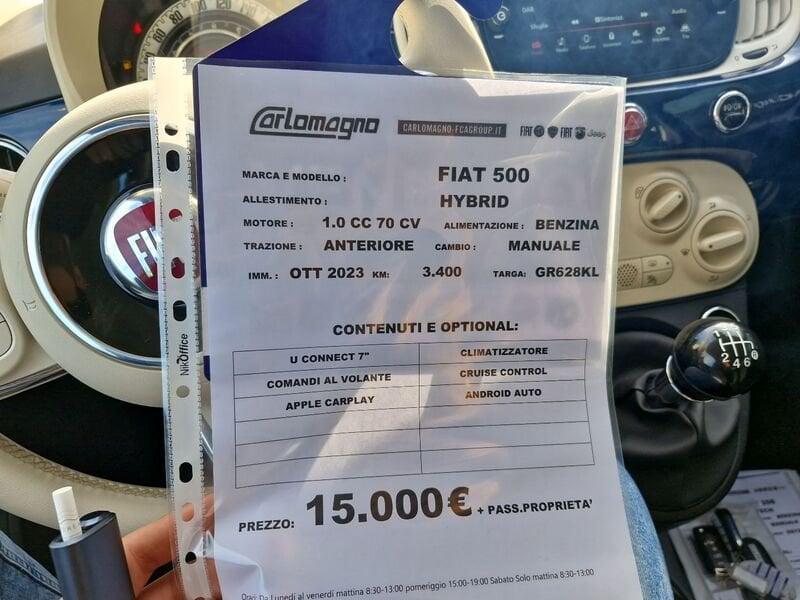 FIAT 500 Hatchback My23 1.0 70Cv Hybrid