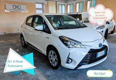 Toyota Yaris 5p 1.5 hybrid AUTOCARRO N1 4posti più IVA uniprop