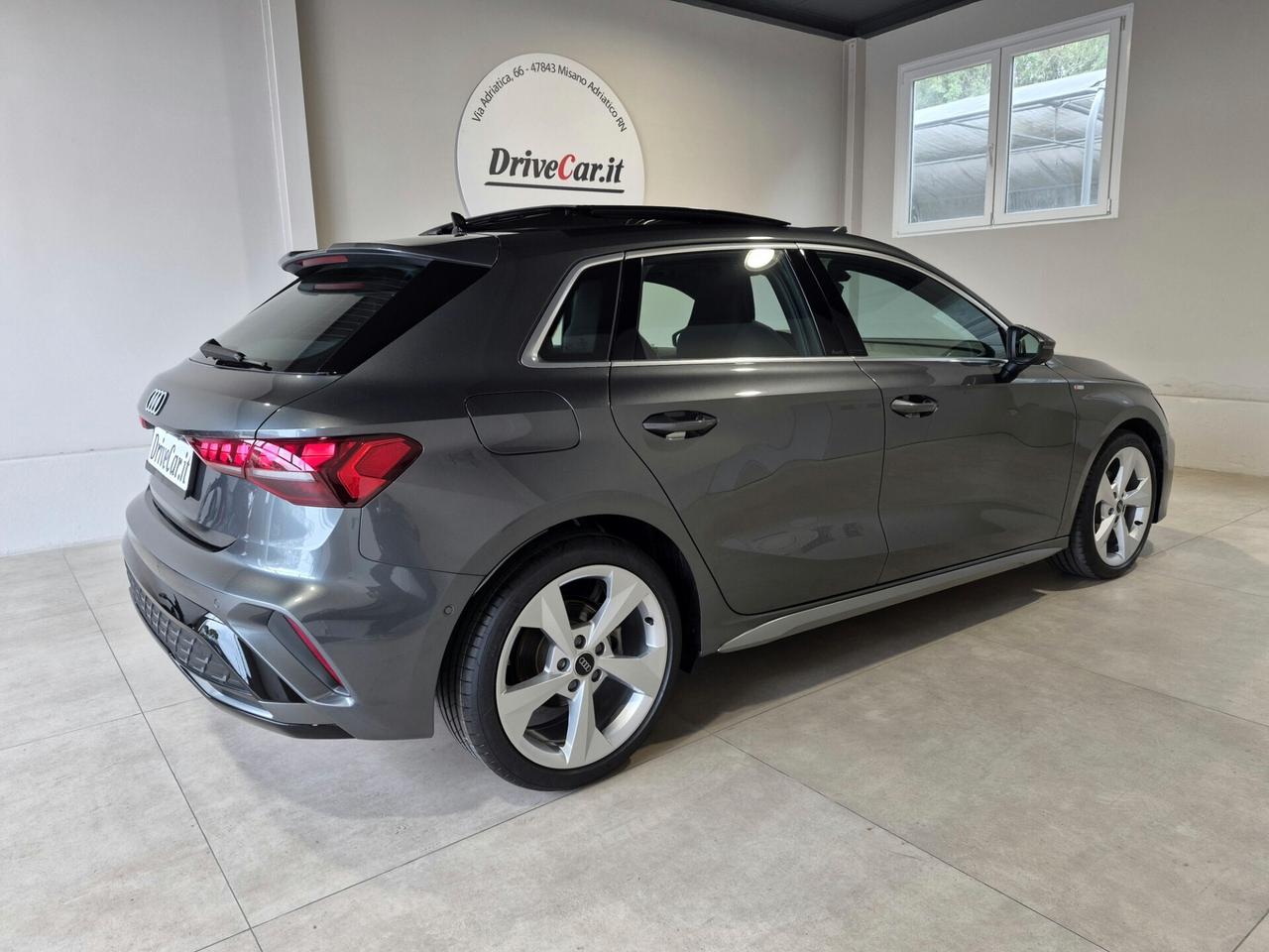 Audi A3 SPORTBACK TFSI MHEV S LINE EDITION S-TRONIC MATRIX SONOS TETTO CARPLAY 360° ACC AUTO UFFICALE AUDI 1 PROPRIETARIO