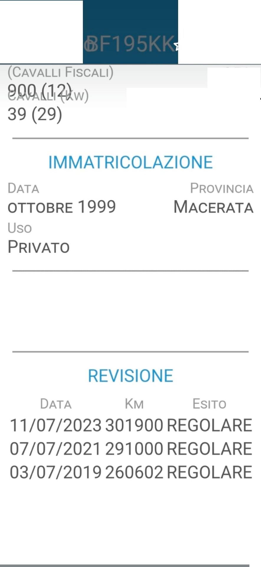 FIAT SEICENTO-900-METANO-MOTORE SOSTITUITO