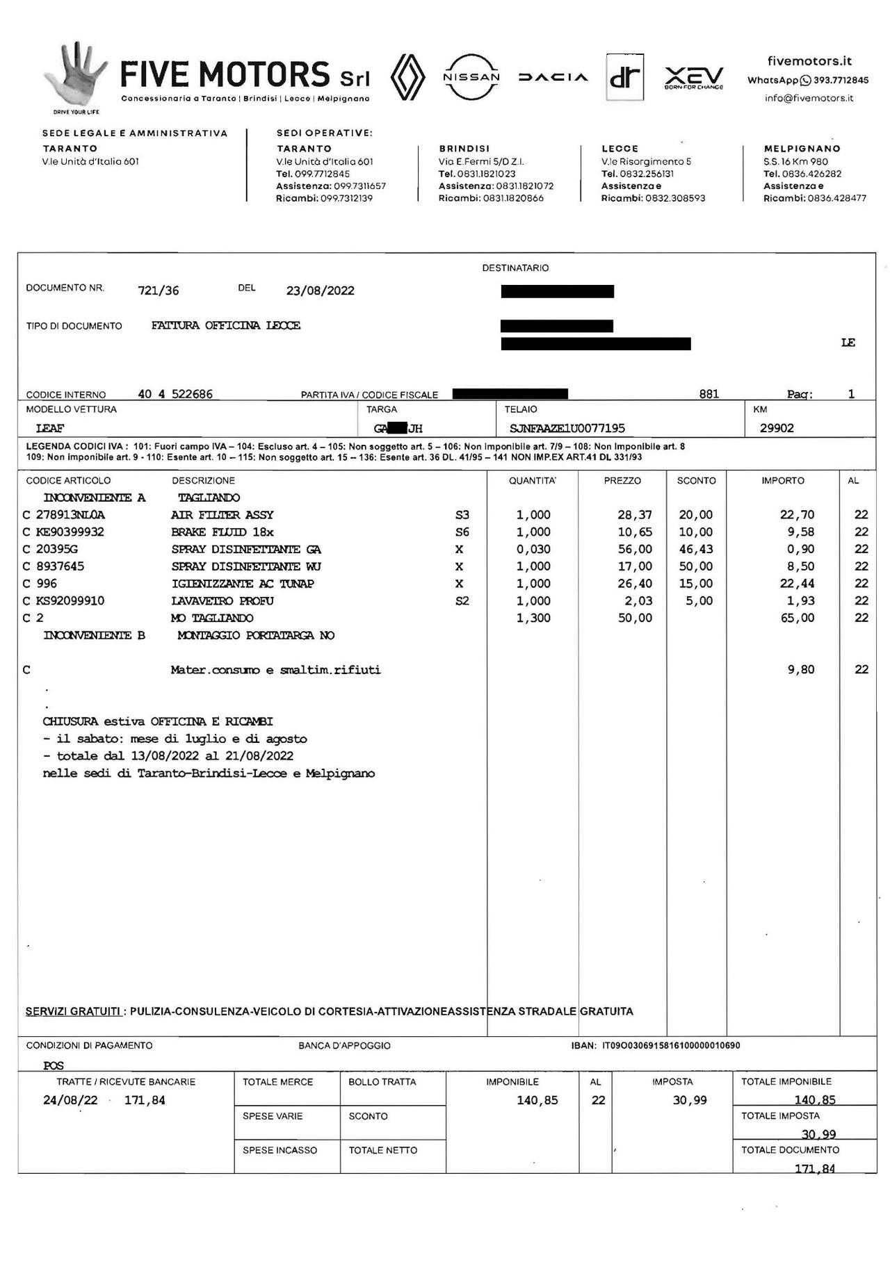 Nissan Leaf Business 40 kWh
