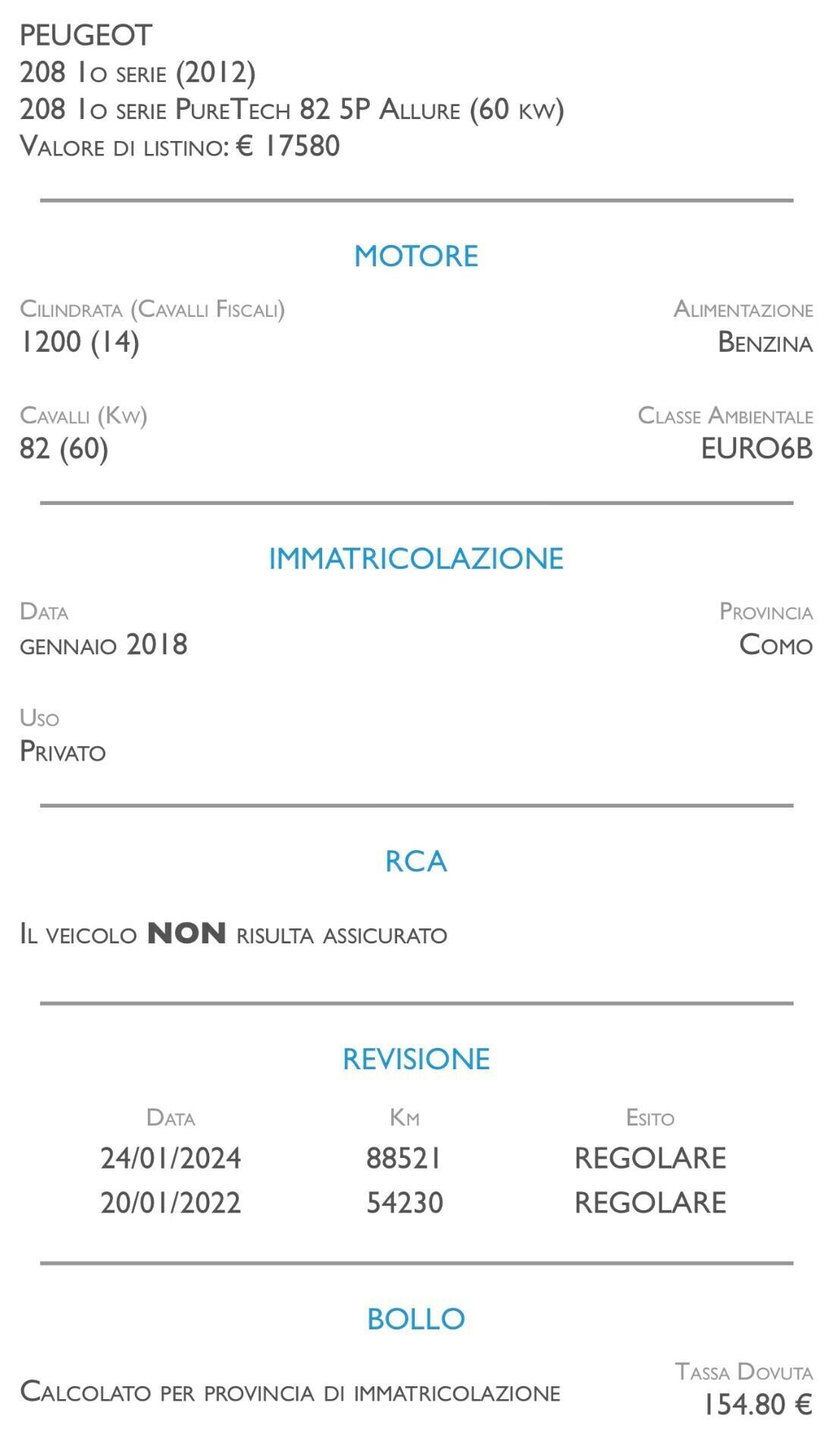 Peugeot 208 PureTech 82 5 porte Allure - NEOPATENTATI