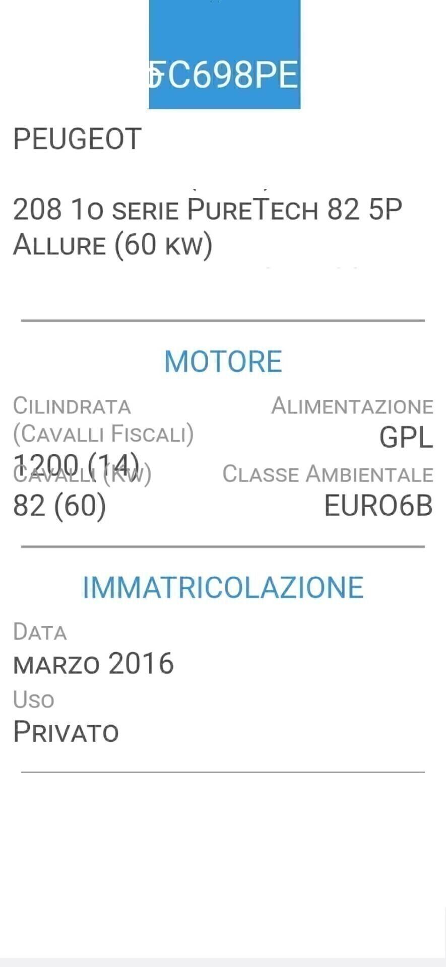 PEUGEOT 208-1,2 GPL-CINTA DISTRIBUZ. NUOVA
