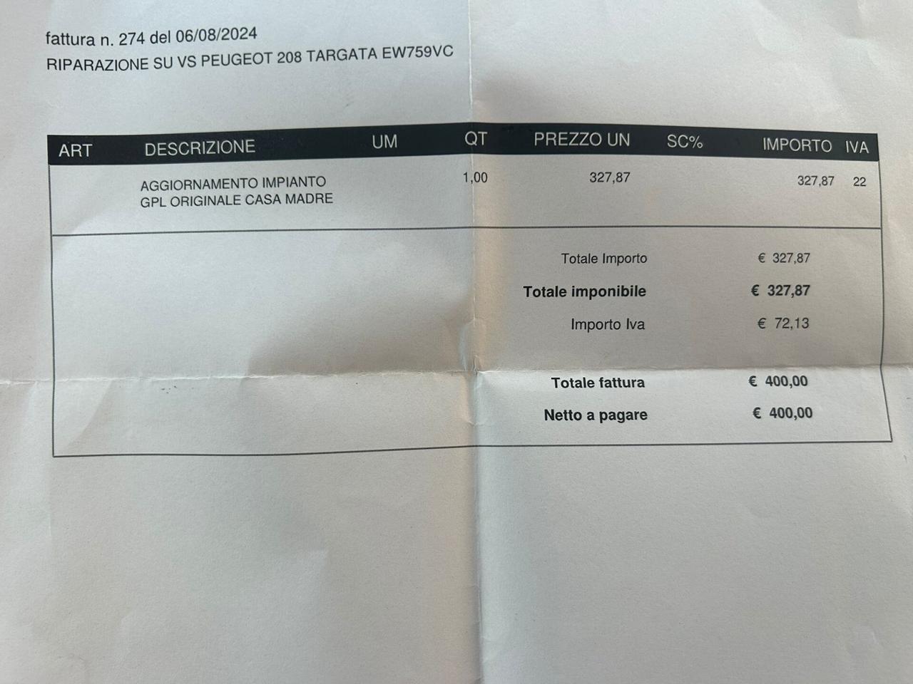 Peugeot 208 1.4 VTi 95 Cv GPL - 2014*Problemi al MOTORE