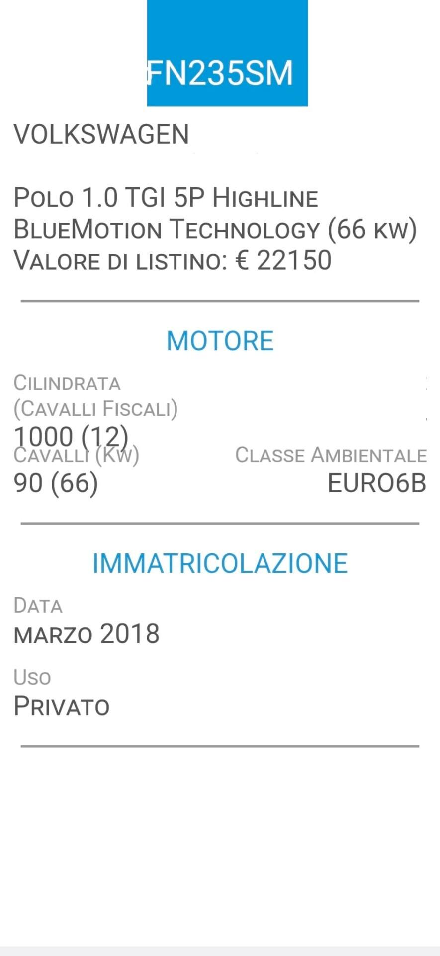 Volkswagen Polo Business 1.0 TGI 5p. Highline BlueMotion Technology