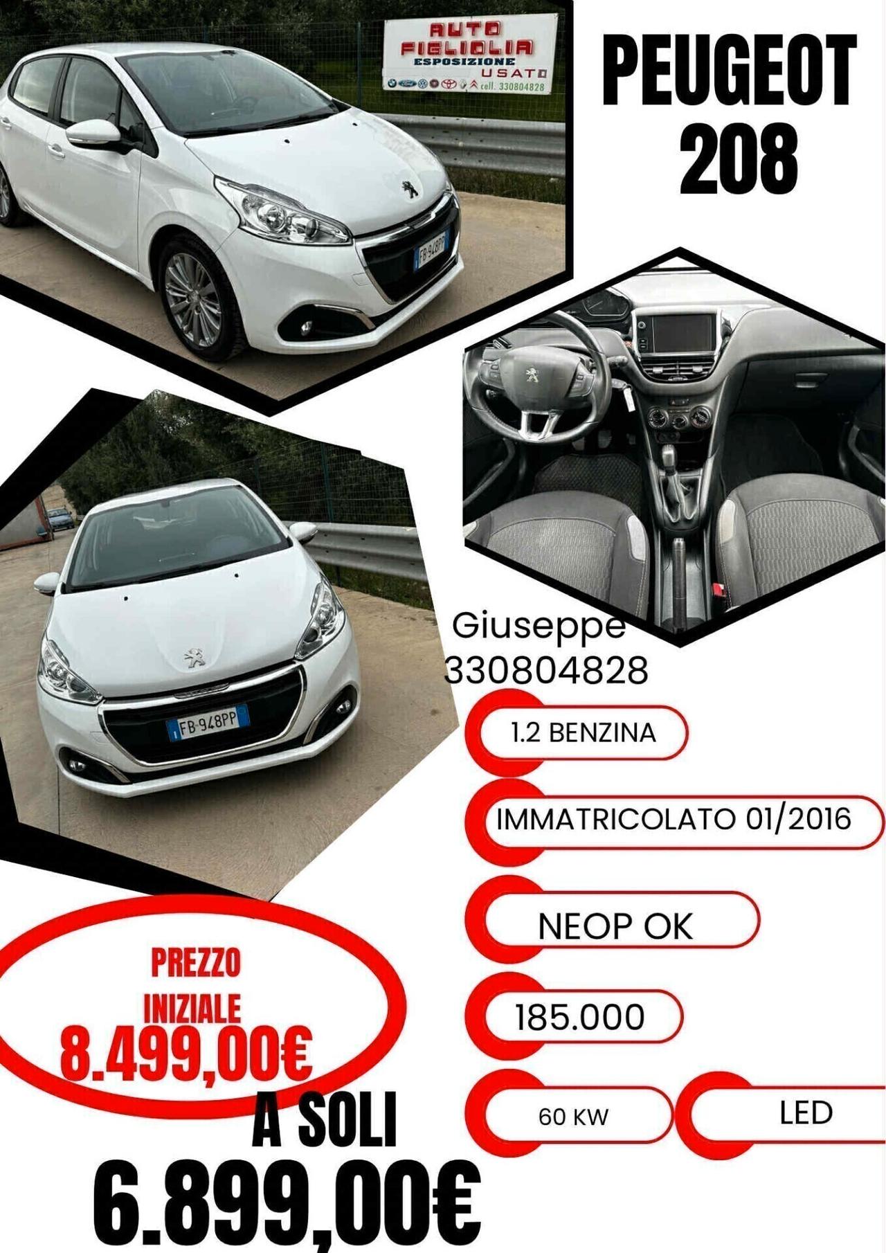Peugeot 208 1.2 benzina 82 cv 5 porte 2016