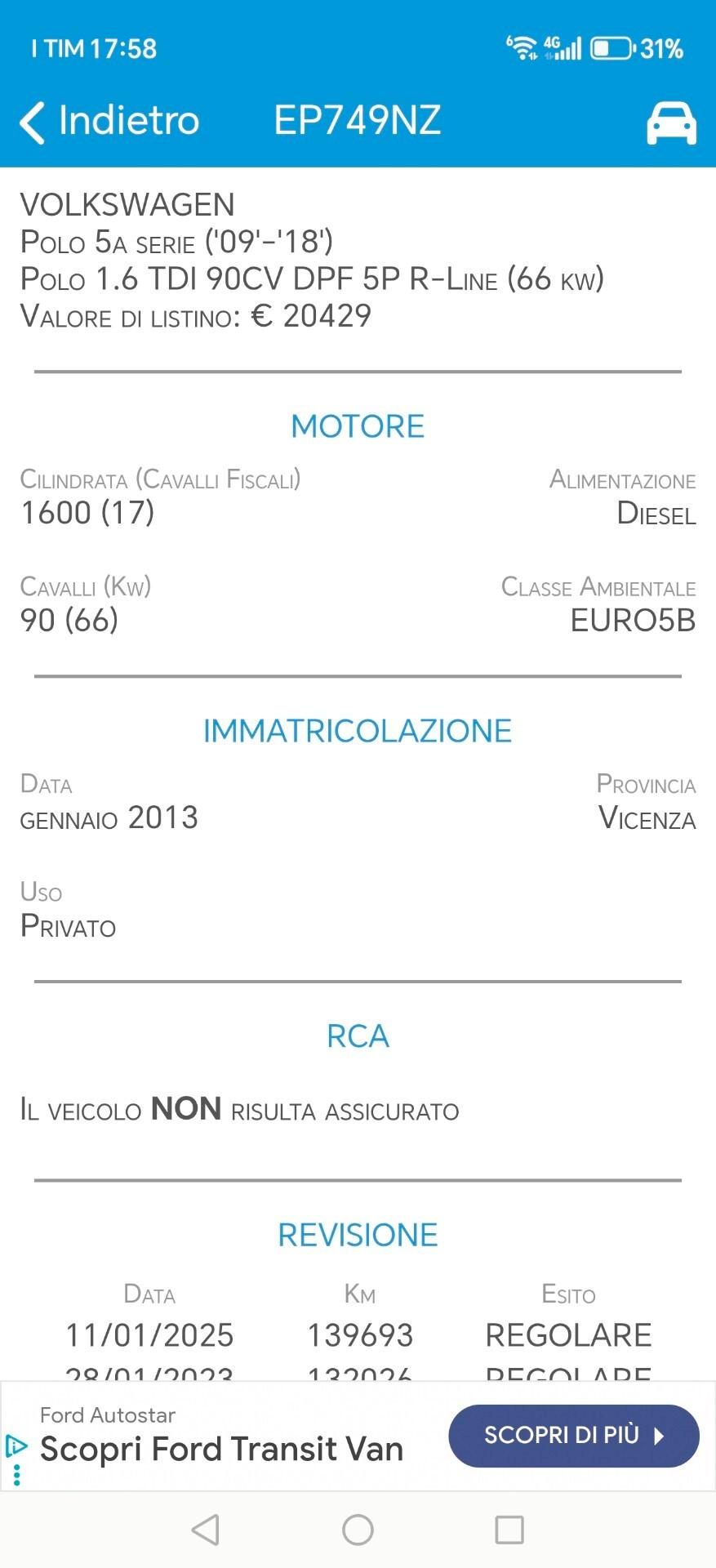 Volkswagen Polo 1.6 TDI 90CV DPF 5 p OK NEOPATENTATI.