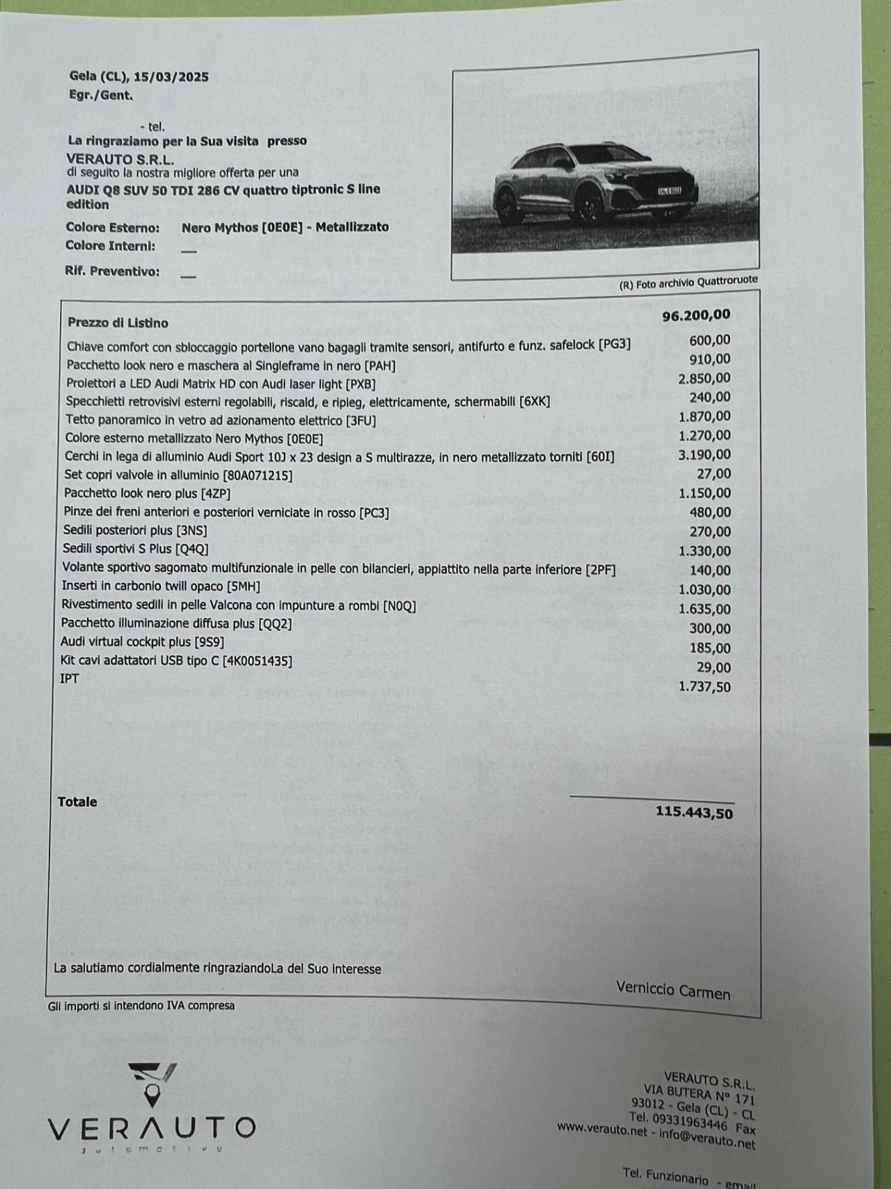 Audi Q8 SUV TDI quattro 286Cv tiptronic S line edition