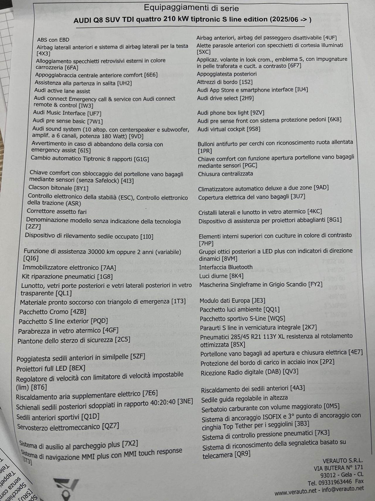 Audi Q8 TDI quattro 210 kW tiptronic S line edition possibilità noleggio no scoring